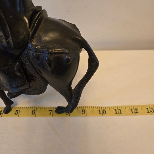 Antique Bronze Scholar on Horse Incense Burner 1800 Ad With Original Bill of Sale From Yamanaka & Co LTD Kyoto For Sale - Image 10 of 17