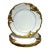 Vintage Walbrzych Wlb3 Poland 9.5" Gold Rococo Porcelain 4 Luncheon Plate Set For Sale