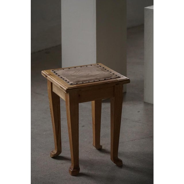 Brown Antique Danish Pine Stools, Late 19th Century, Set of 2 For Sale - Image 8 of 18