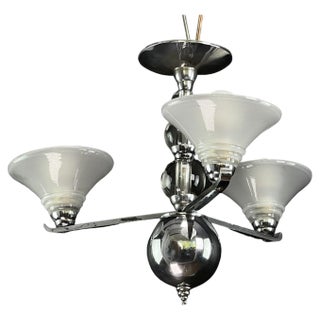 Art Deco Ceiling Lamp with Glass Balls, 1920s For Sale