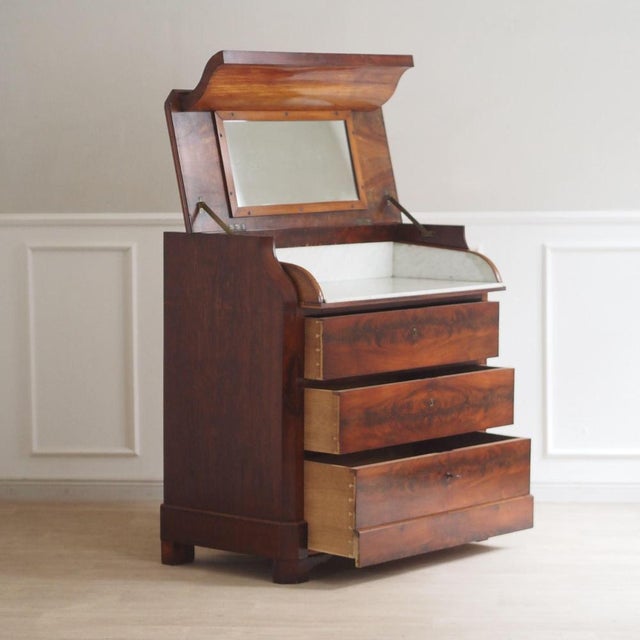 Louis Philippe Dressing Table with Mirror and Marble Top, 1850s For Sale - Image 14 of 18