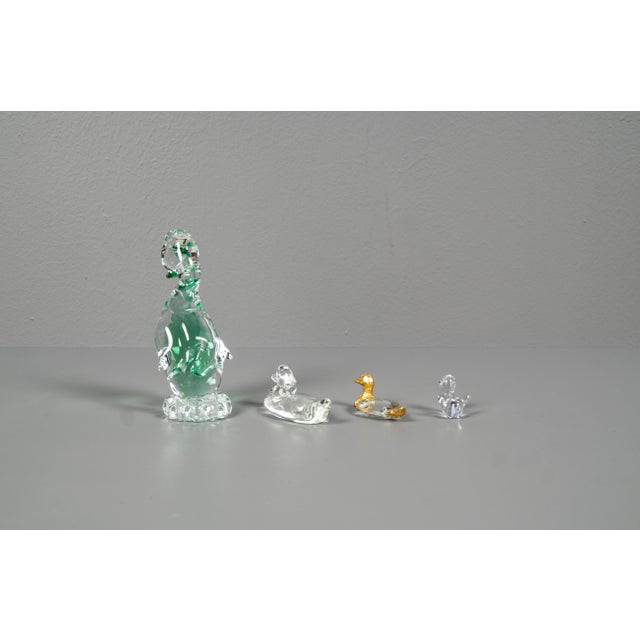 Mid-Century Modern Glass Ducks in Swarovski Style, 1970s, Set of 4 For Sale - Image 3 of 13