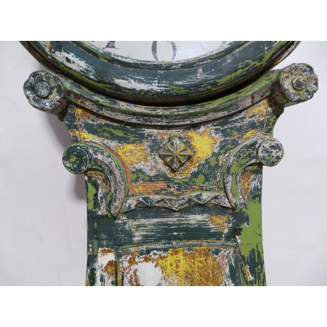 Rustic Swedish 100% Original Painted Mora Clock Fryksdhal Model For Sale - Image 3 of 9