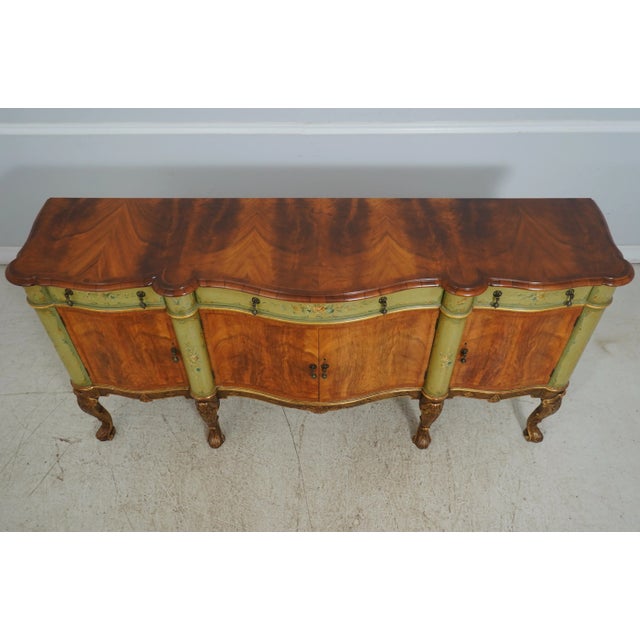 English Vintage 19th Century English Paint Decorated Walnut Sideboard For Sale - Image 3 of 12
