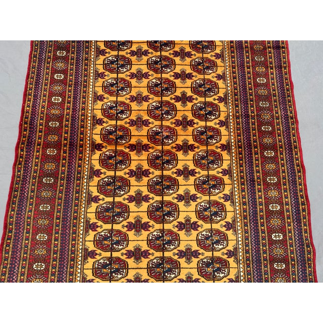 1980s Vintage Turkmen Beshir Tribal Rug For Sale - Image 5 of 8
