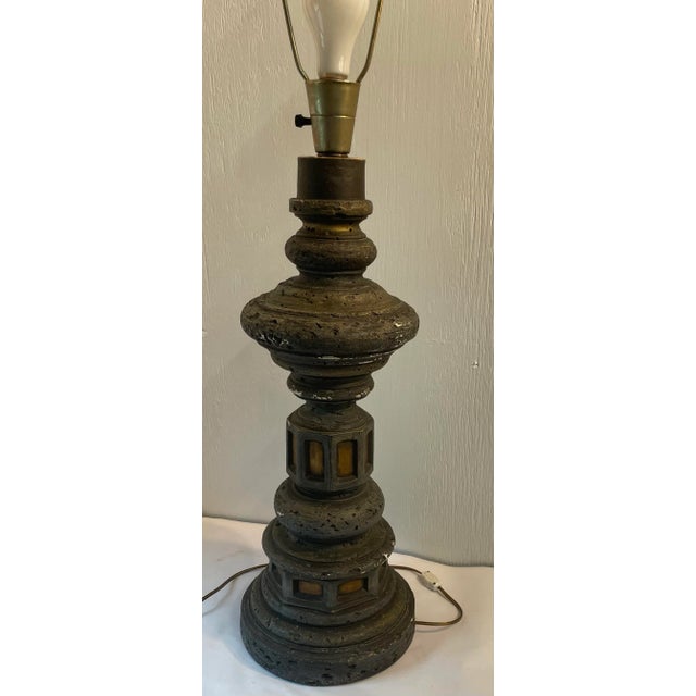 Mid Century Brutalist Lantern Style Table Lamp For Sale In Dallas - Image 6 of 8