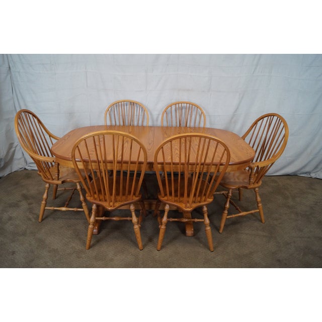Early American Style Athol Oak Dining Set Chairish