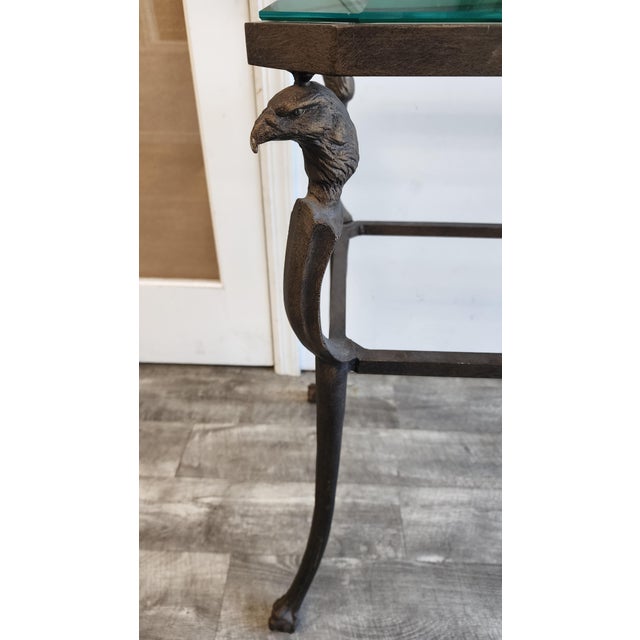 Hollywood Regency Late 20th Century Hollywood Regency Patinated Metal Console Table For Sale - Image 3 of 12