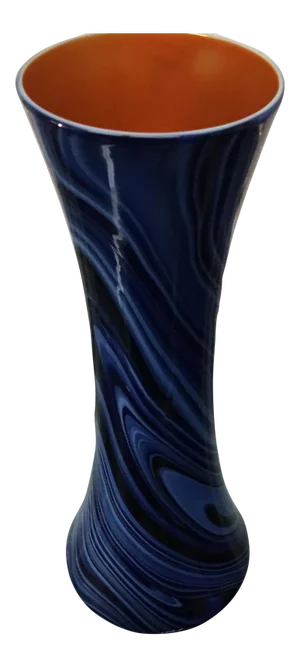 Imperial Art Glass Blue & White Swirl Vase