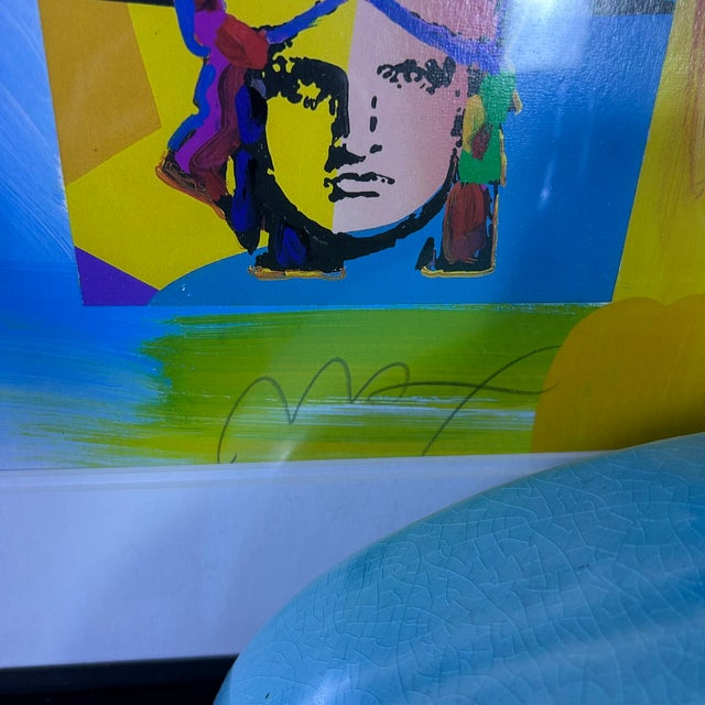 Framed Dimensions: Approx. 35" H × 35" W Artist: Peter Max Signature: Pencil signed lower right Subject: Statue of Liberty...