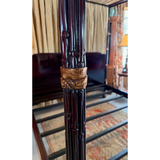 The Kempner Canopy Bed by Michael Taylor, in Tete a Negre Finish For Sale - Image 10 of 11