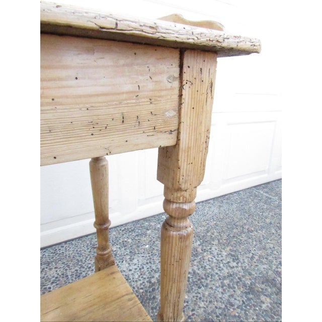 Antique English Rustic Pine Table or Wash Stand For Sale - Image 13 of 17