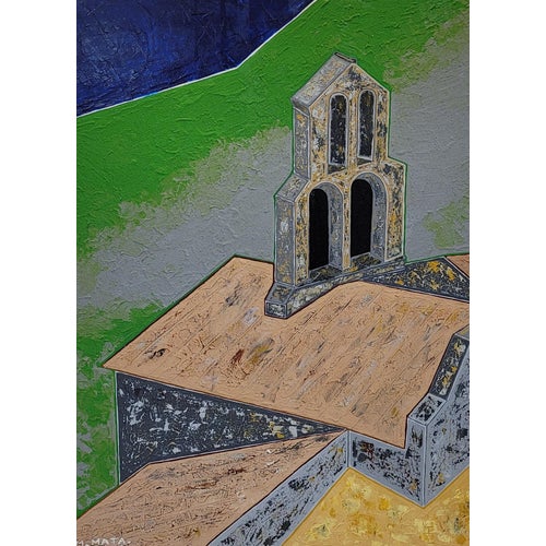 Maurice Mata, Roche Colombe Ardèche, 1972, Acrylic Painting For Sale
