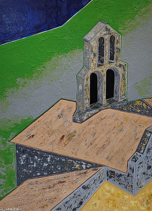 Maurice Mata, Roche Colombe Ardèche, 1972, Acrylic Painting