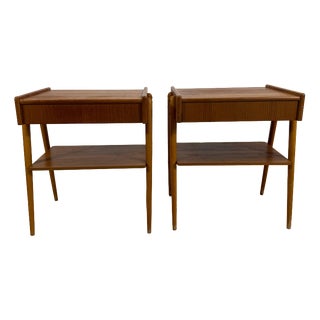 Teak Bedside Tables from Ab Carlström, 1960, Set of 2 For Sale