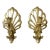 1970s Vintage French Peacock Lacquered Brass Candleholder Wall Sconces - A Pair For Sale