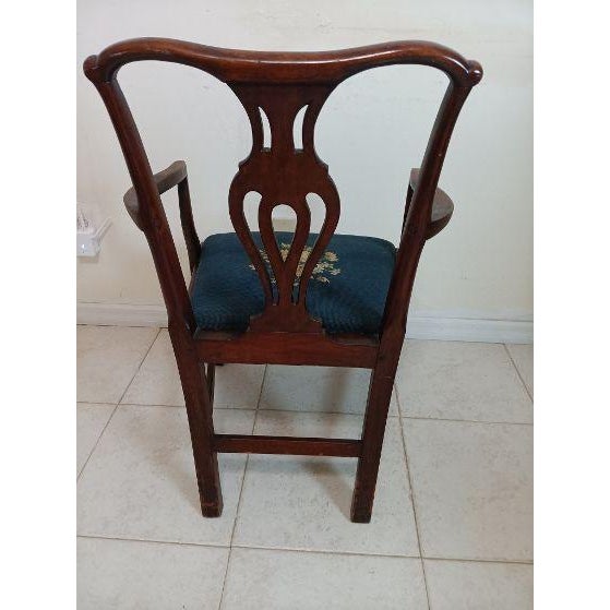 1960s Chippendale Style Mahogany Armchair For Sale - Image 4 of 11