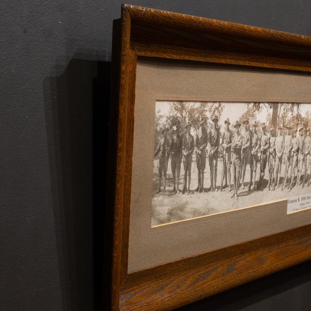 ABOUT An original black and white panoramic photo of the Fifth Infantry at Atascadero Camp in San Luis Obisbo, California....