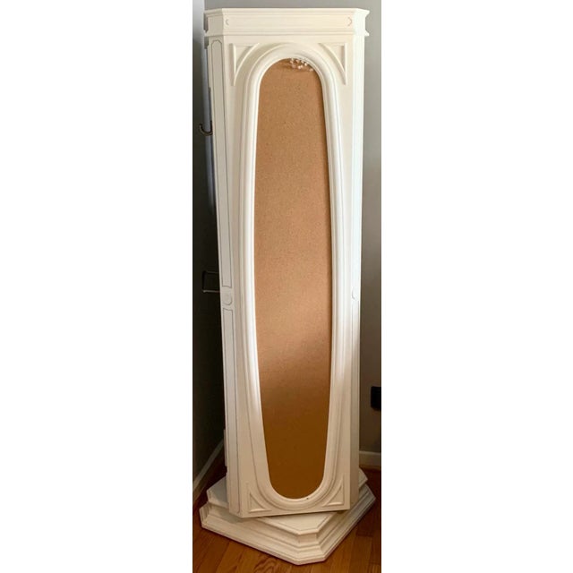 Bright White Rotating Mirrored Jewelry Armoire For Sale In Chicago - Image 6 of 7