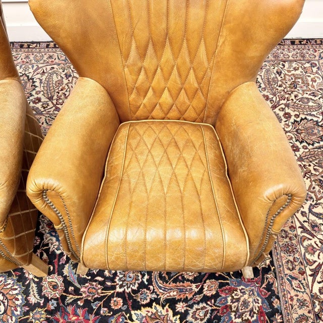 Vintage Aviator Armchair in Sheep Leather, Set of 2 For Sale - Image 9 of 11