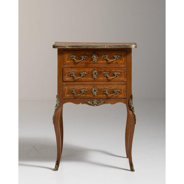 French 19th Century France Rich Walnut Brown Carved Walnut Petite Commode For Sale - Image 3 of 11