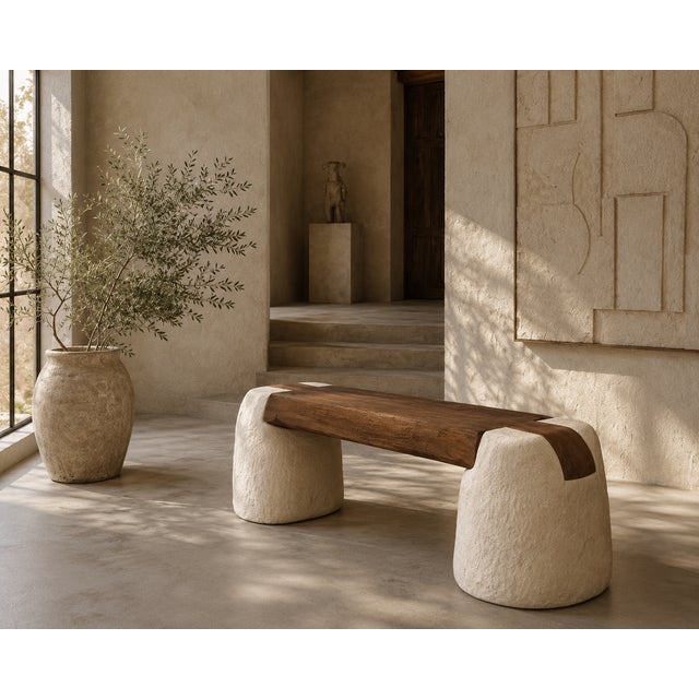 Sculpted Balance Console Bench — Handmade Wabi-Sabi Statement Furniture For Sale - Image 4 of 4
