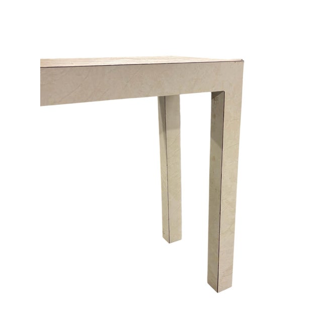 Modern White Textured Console Table For Sale - Image 3 of 5