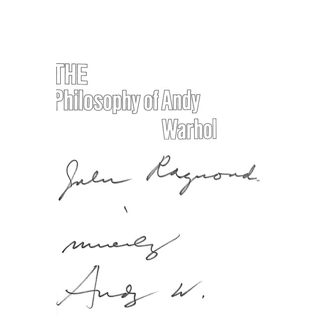 WARHOL, Andy (INSCRIBED) To John Raymond Sincerely Andy W. on half-title page [241] pp. Harcourt Brace Jovanovich 1975...