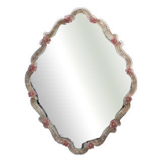 Murano Glass Wall Mirror, 1960s For Sale