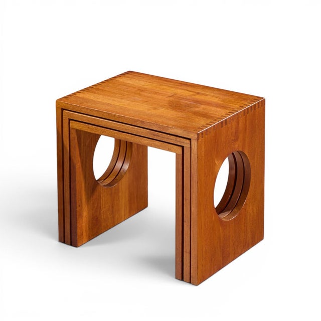 Jens Quistgaard Mid Century Danish Teak Nesting Tables - Set of 3 For Sale - Image 10 of 11
