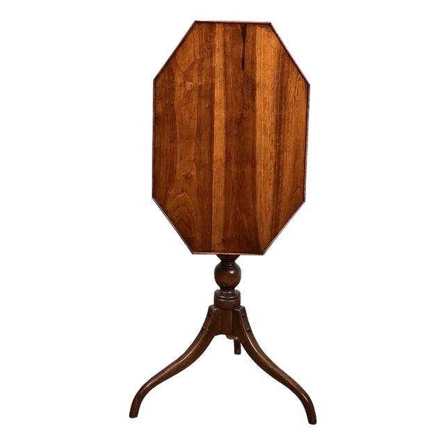 Vintage Federal Style Cherry Octagonal Tilt Top Candlestand by Stickley For Sale
