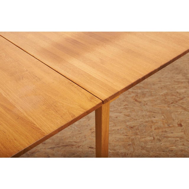 Oak Table with Two Drop-Leaf Extension Leaves For Sale - Image 10 of 15