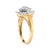 Contemporary 10K Yellow Gold 1/2 Cttw Round And Baguette-cut Diamond Rhombus Head and Halo Ring (I-J Color, I1-I2 Clarity) - Ring Size 7 For Sale - Image 3 of 6