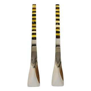 Pair of Genuine Amber Spoons, French Arcoroc For Sale