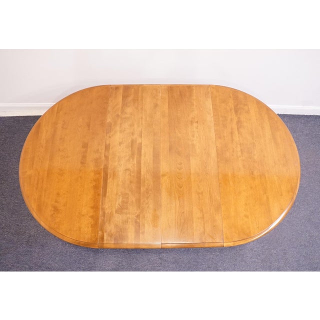 Late 20th Century Ethan Allen Heirloom Nutmeg Maple Colonial Early American 79" Double Pedestal Dining Table 10-6094 For Sale - Image 5 of 13