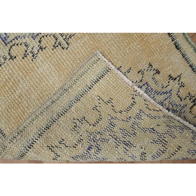 Traditional 1970s Vintage Handmade Wool Cotton Beige Runner Rug For Sale - Image 3 of 6