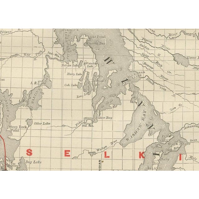 19th Century Antique Map of Manitoba with Lake Winnipeg by Ran McNally, 1899 For Sale - Image 5 of 12