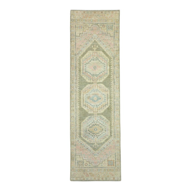 Turkish Oushak Runner Rug 2'11" x 10' #17237 For Sale