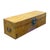 Vintage Scholar Mustard Yellow Leather Rectangular Wood Trunk Box For Sale In San Francisco - Image 6 of 11