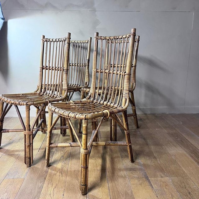 Gray Vintage Italian Bamboo Chairs from Gino & Giada, Set of 2 For Sale - Image 8 of 11