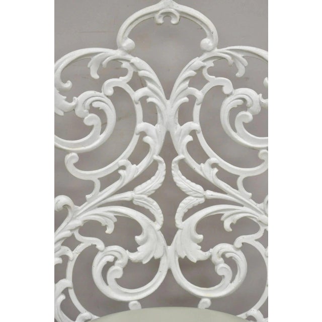 Vintage Art Nouveau Style Cast Aluminum Sunroom Patio Dining Chairs - Set of 3 For Sale - Image 10 of 12