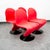 Mid-Century Modern Mid Century Modern Dining Chairs 4 Red Attributed to Vernon Panton 1-2-3 System Fritz Hansen For Sale - Image 3 of 12