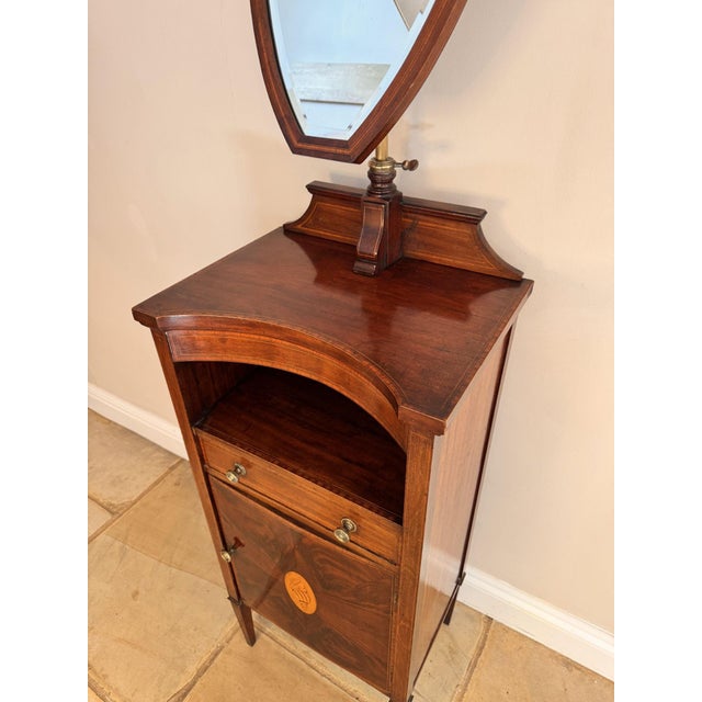 Antique Edwardian Mahogany Inlaid Dressing Stand by Flashman & Co, 1900 For Sale - Image 4 of 8