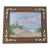 Dominic Mingolla Signed Enamel on Copper Painting — Boy & Dog Coastal Scene, Framed For Sale