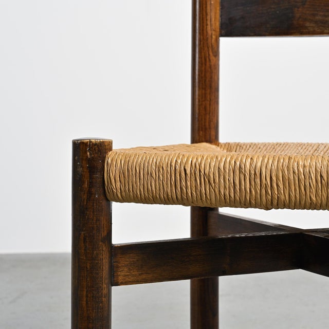 Brown Meribel Chair by Charlotte Perriand for Steph Simon, 1950s For Sale - Image 8 of 12