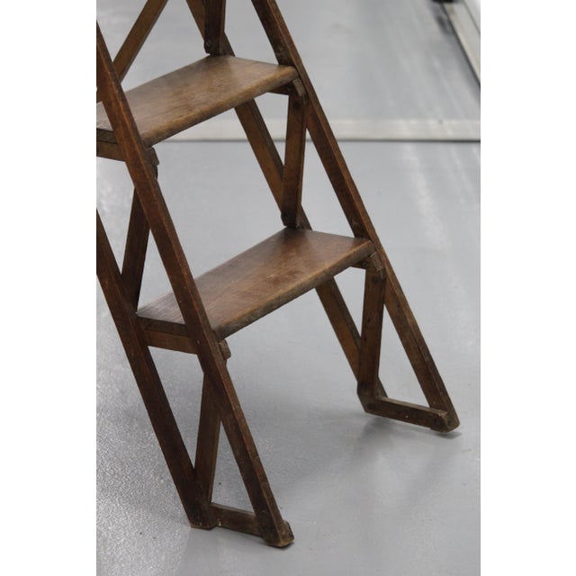 Wooden Foldable Library Stairs, 1950s For Sale - Image 13 of 18