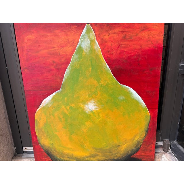 2000 - 2009 Oil on Canvas of a Large Pear by Kermit Eisenhut For Sale - Image 5 of 11