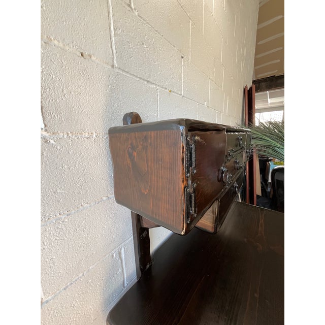Brown Peter Asher Floating Desk & Cabinet, 1960s Brutalist Wood Furniture For Sale - Image 8 of 12