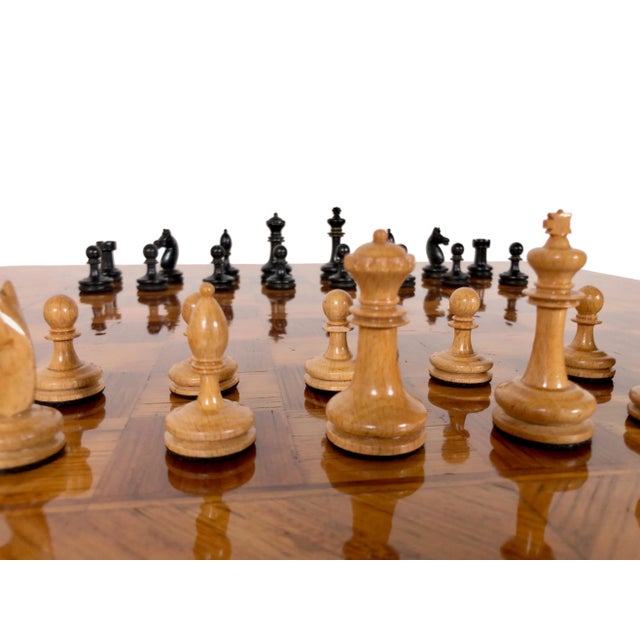 Brown Vintage Marquetry Game Table, 1920s For Sale - Image 8 of 10