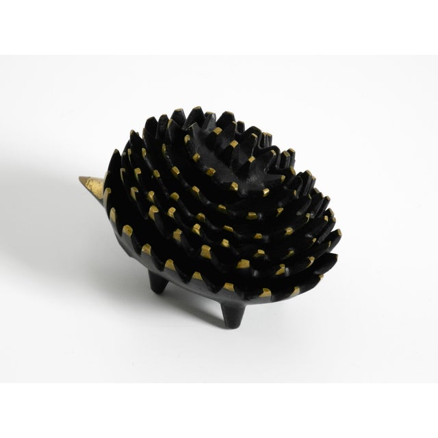 1950s Mid-Century Brass Hedgehog Ashtray by Walter Bosse for Herta Baller, 1950s, Set of 5 For Sale - Image 5 of 16
